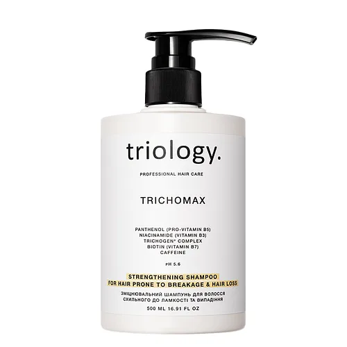Шампунь проти випадіння і ламкості волосся Triology Trichomax з біотином 500 мл