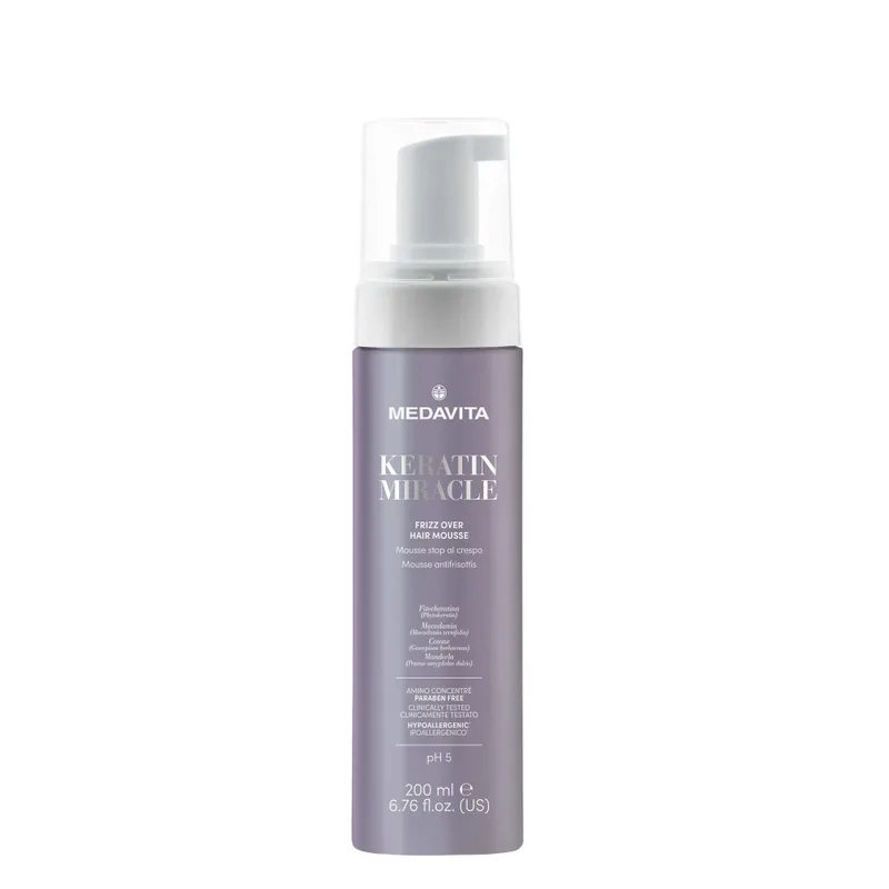 Medavita Keratin Miracle Frizz Over Hair Mousse Незмивний мус проти пухнастості волосся 200 мл