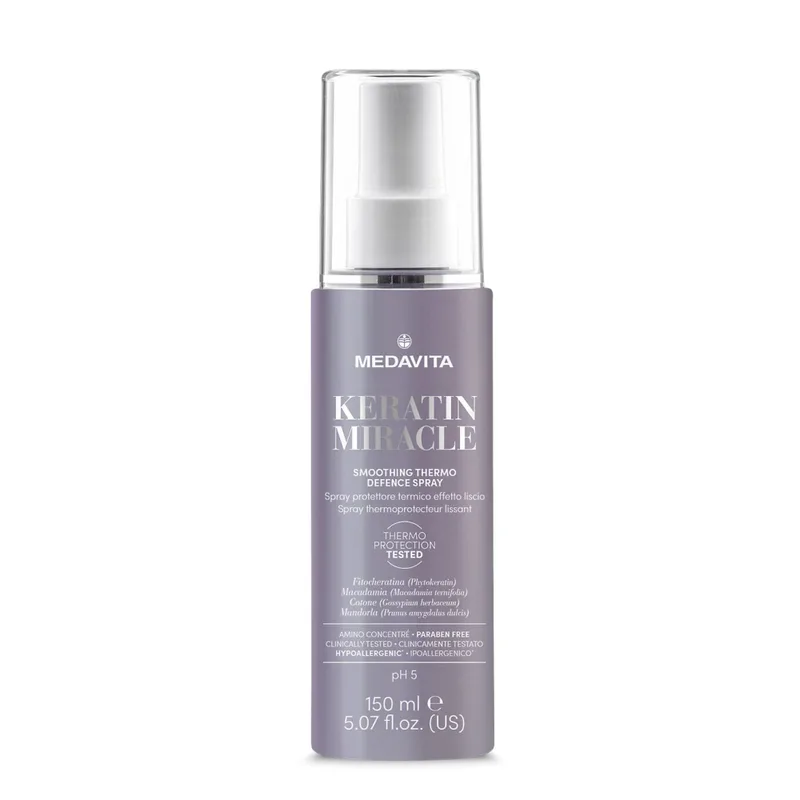 Medavita Keratin Miracle Smoothing Thermo Defence Spray Розгладжувальний термозахисний спрей для всіх типів волосся 150 мл