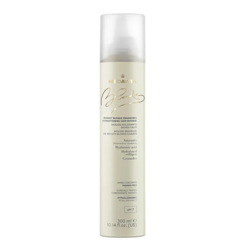 Medavita Blondie Sunset Blonde Enhancing Conditioning Hair Mousse Зволожувальний мус-кондиціонер для підсилення теплих відтінків блонду 300 мл