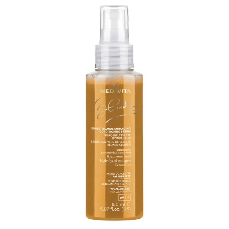 Medavita Blondie Sunset Blonde Enhancing Conditioning Serum Спрей-кондиціонер для підсилення золотистих відтінків блонду та тонування 150 мл