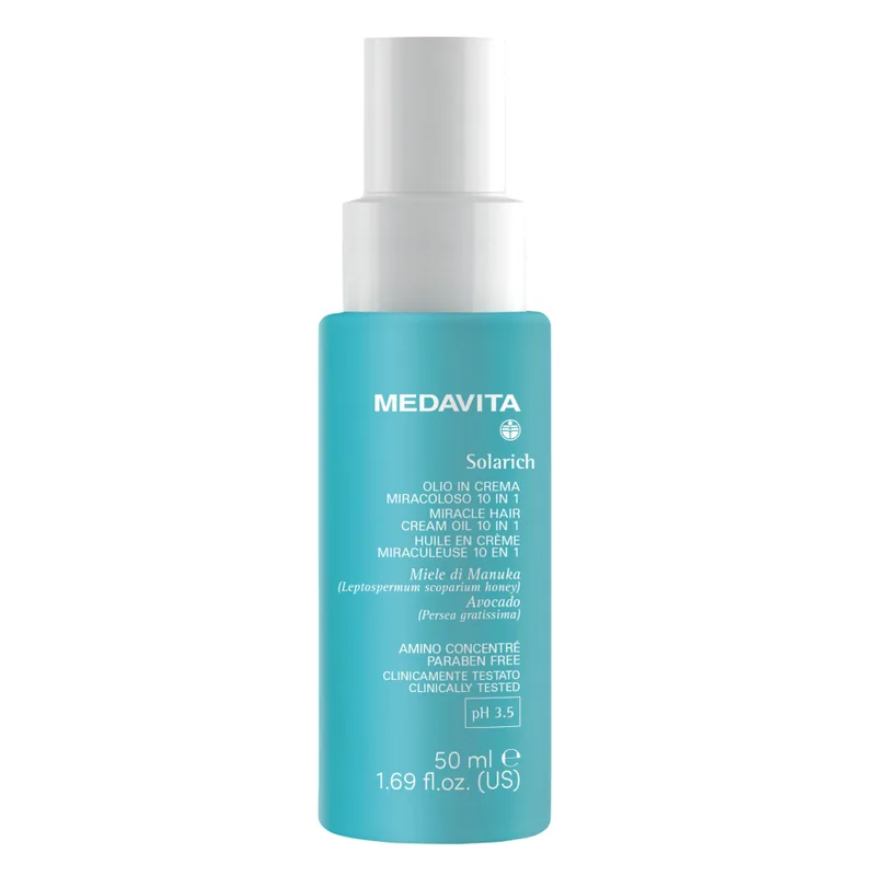 Medavita Solarich Olio In Crema Miracoloso 10 In 1 Сонцезахисна крем-олія для волосся 10 в 1 із дзеркальним ефектом