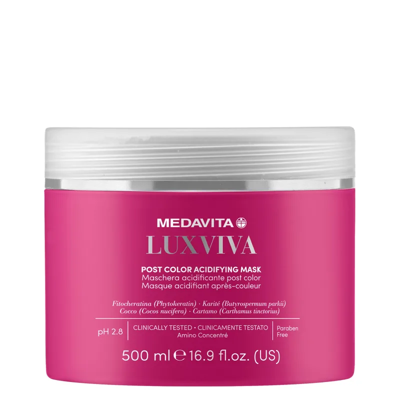 Medavita Luxviva Post Color Acidifying Mask Професійна маска постколор для фарбованого волосся з кислим pH 500 мл