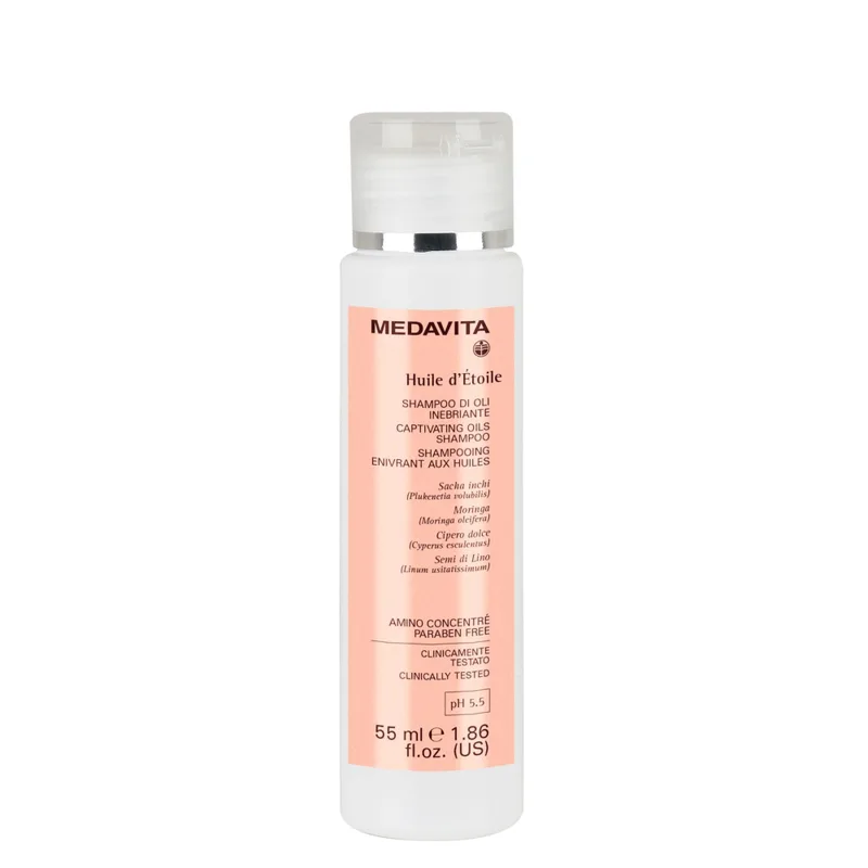 Medavita Huile D'etoile Shampoo Di Oil Inebriante Шампунь збагачений оліями з антиоксидантною дією для блиску і шовковистості волосся 55 мл