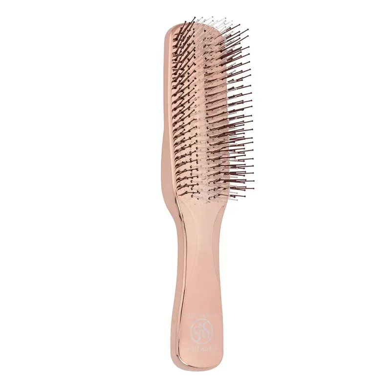 Масажна щітка-гребінець для волосся та шкіри голови S-Heart-S Scalp Brush World Model Long Pink Gold