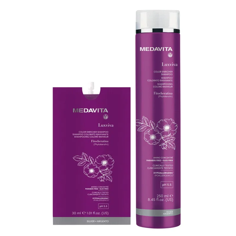 Medavita Color Enricher Shampoo Silver Шампунь із пігментом для сріблястого відтінку та яскравості кольору