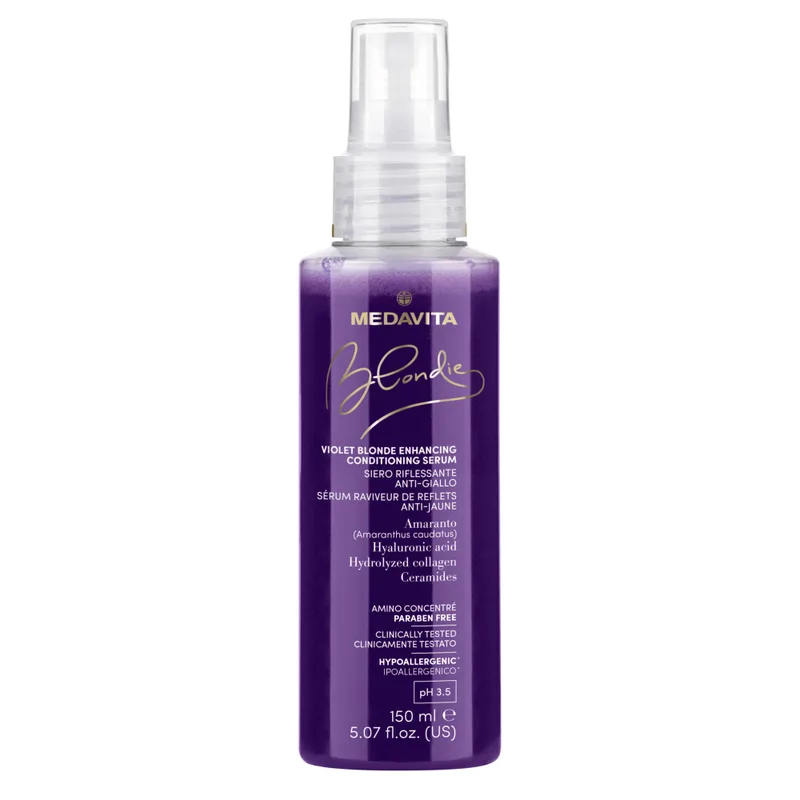 Medavita Blondie Violet Blonde Enhancing Conditioning Serum Спрей-кондиціонер для підсилення перламутрових відтінків блонду та тонування волосся 150 мл