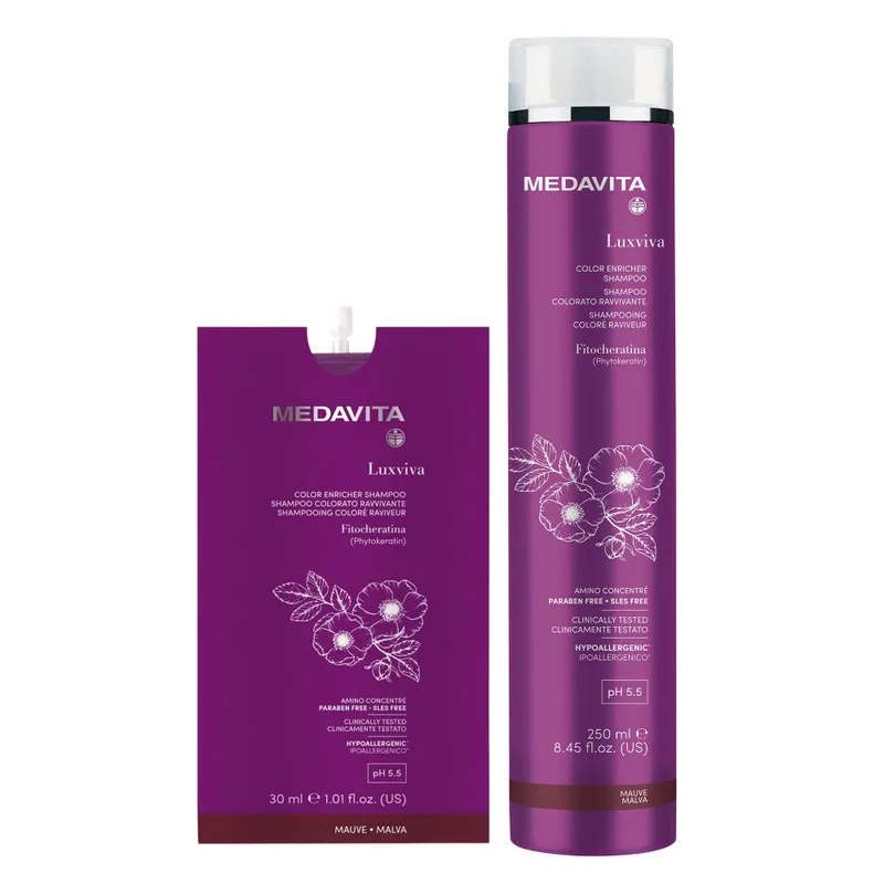 Medavita Color enricher shampoo Mauve Шампунь із пігментом для рожево-лілового відтінку та яскравості кольору