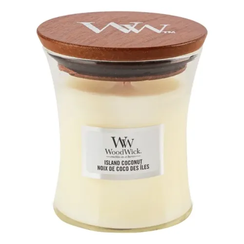 Ароматична свічка з ароматом кокоса та ананаса WOODWICK Mini Island Coconut — вага 85 г