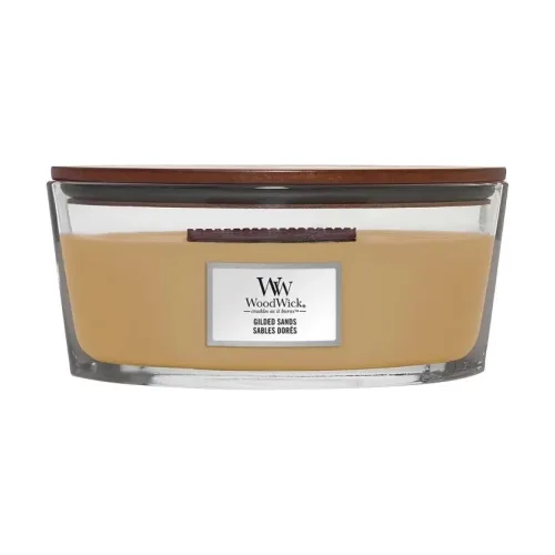 Ароматична свічка з ароматом інжиру та гваякового дерева WOODWICK Ellipse Gilded Sands — вага 453 г