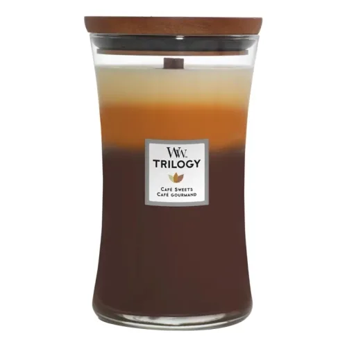 Ароматична свічка з тришаровим ароматом WOODWICK Large Trilogy Cafe Sweets — вага 609 г