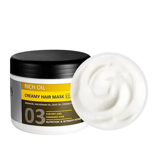 Крем маска для сухого та пошкодженого волосся Kayan Professional Rich Oil Creamy Hair Mask з натуральними оліями, 500 мл