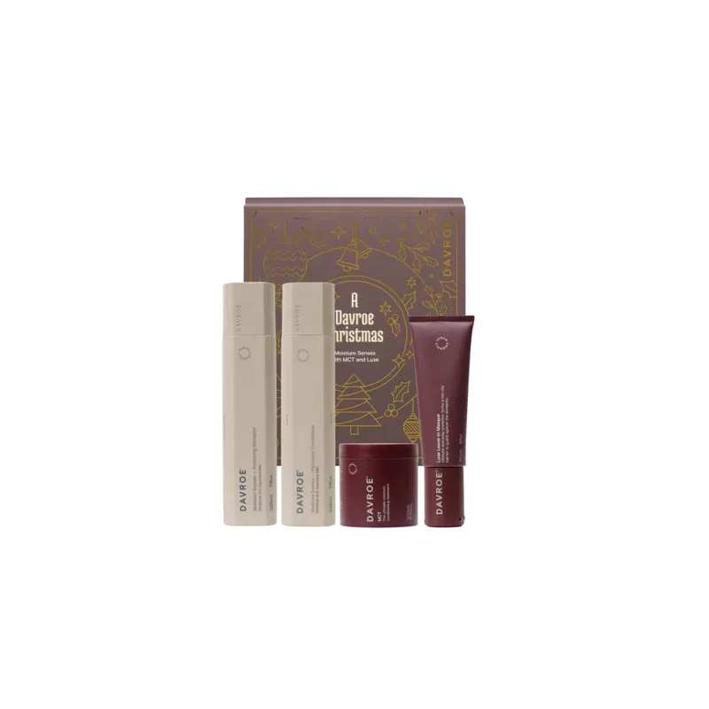 Davroe Christmas Moisture Senses witfh MCT and Luxe Різдвяний набір продуктів для волосся Зволоження