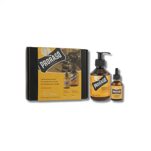 Набір для бороди - Proraso Duo Pack Oil + Shampoo Wood &amp; Spice