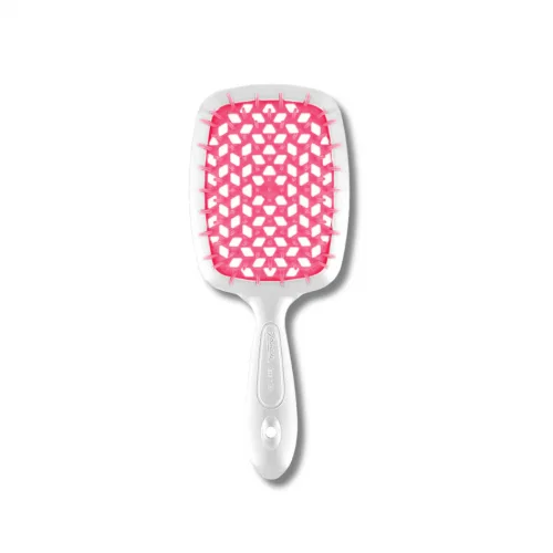 Маленький гребінець для волосся біло-рожевий - Janeke Small Superbrush