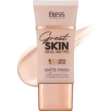 Матуючий тональний крем Bless Beauty Matte Finish Great Skin №01 Light Beige