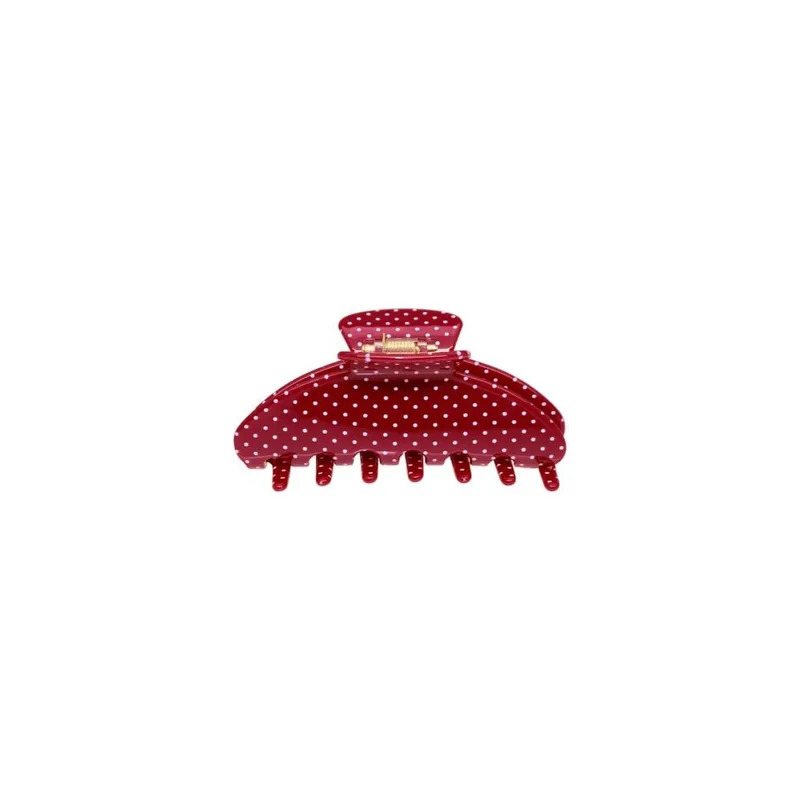 Велика заколка-краб для волосся EMI JAY Big Effing Clip in Blush Polka Dot