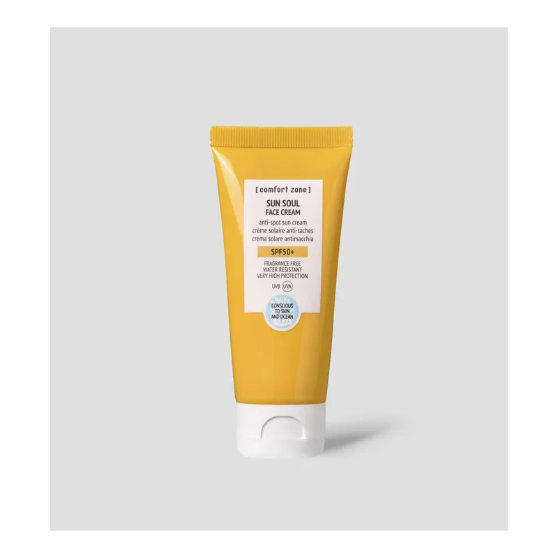 Comfort Zone SUN SOUL FACE CREAM SPF50+ СОНЦЕЗАХИСНИЙ КРЕМ ДЛЯ ОБЛИЧЧЯ ПРОТИ ПІГМЕНТНИХ ПЛЯМ SPF50+ 60 МЛ