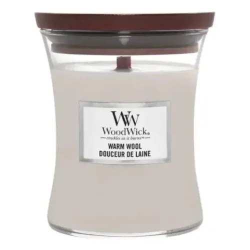 Ароматична свічка з ароматом теплої шерсті WOODWICK Medium Warm Wool — вага 275 г