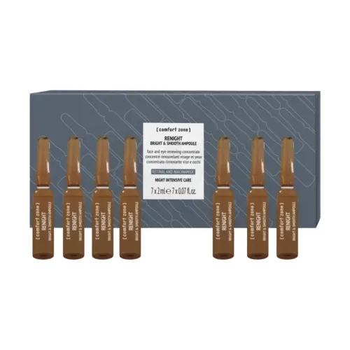 Ампули для сяйва та гладкості шкіри обличчя COMFORT ZONE Renight Bright & Smooth Ampoule — обʼєм 14 мл