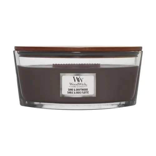 Ароматична свічка з ароматом деревини і піску WOODWICK Ellipse Sand & Driftwood — вага 453 г