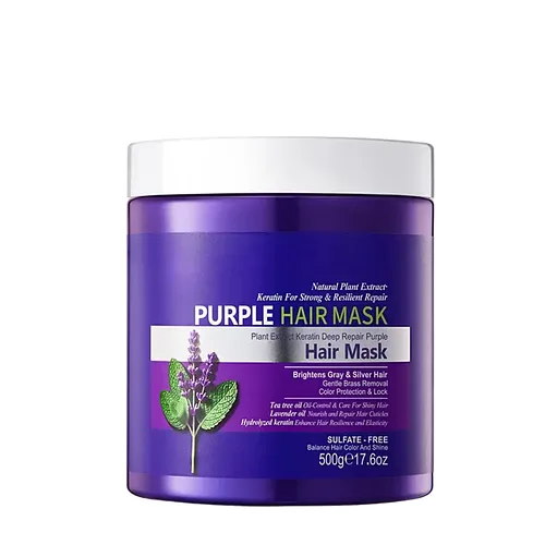 Маска для волосся фіолетова Sadoer Purple проти жовтизни, 500 г