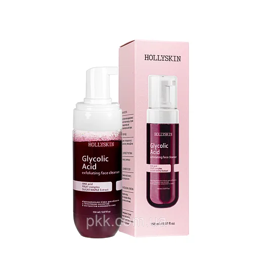 Пінка для вмивання відлущувальна Hollyskin Glycolic Acid 150 мл