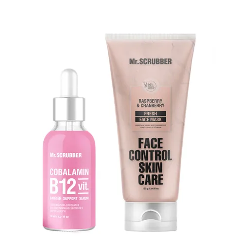 Набір косметики Mr.Scrubber маска для обличчя Fresh Face Control + Сироватка для обличчя Cobalamin B12