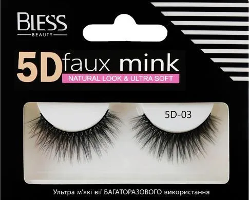 Вії накладні 5D Faux Mink Bless Beauty багаторазового використання, 5D