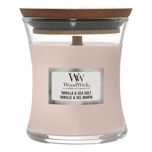 Ароматична свічка з ароматом ванілі та морської солі WOODWICK Mini Vanilla & Sea Salt — вага 85 г