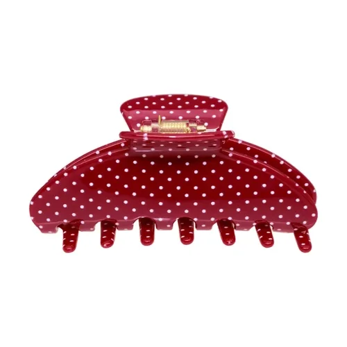 Велика заколка-краб для волосся EMI JAY Big Effing Clip in Cherry Polka Dot