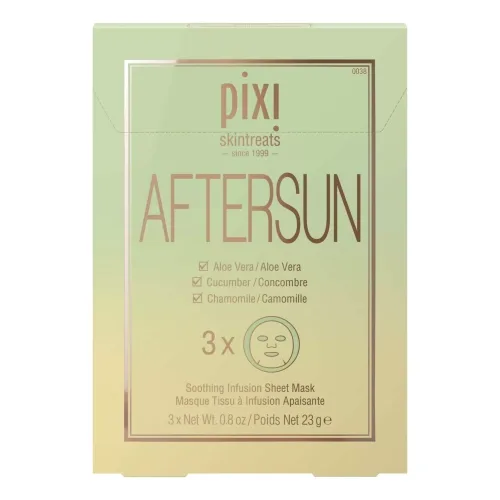 Набір із трьох заспокійливих масок для обличчя після засмаги PIXI AfterSun Sheet Mask 3 pcs