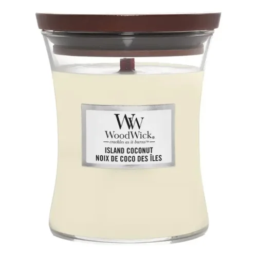 Ароматична свічка з ароматом кокоса та ананаса WOODWICK Medium Island Coconut — вага 275 г