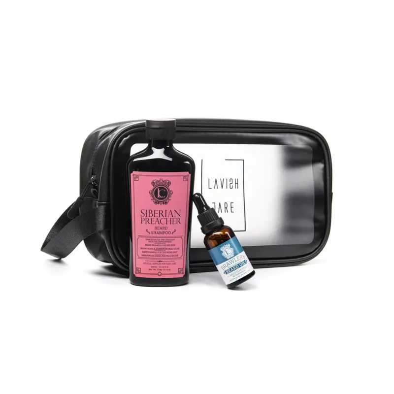 Lavish Care Gift set with cosmetic bag "Beard Care No. 1" for men Подарунковий набір з косметичкою "Догляд за бородою №1" для чоловіків