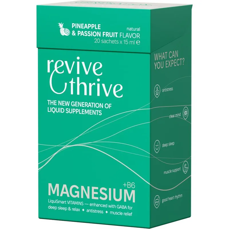 ReviveAndThrive LiquiSmart Vitamins MAGNESIUM B6+GABA Вітаміни 20 х 15 мл
