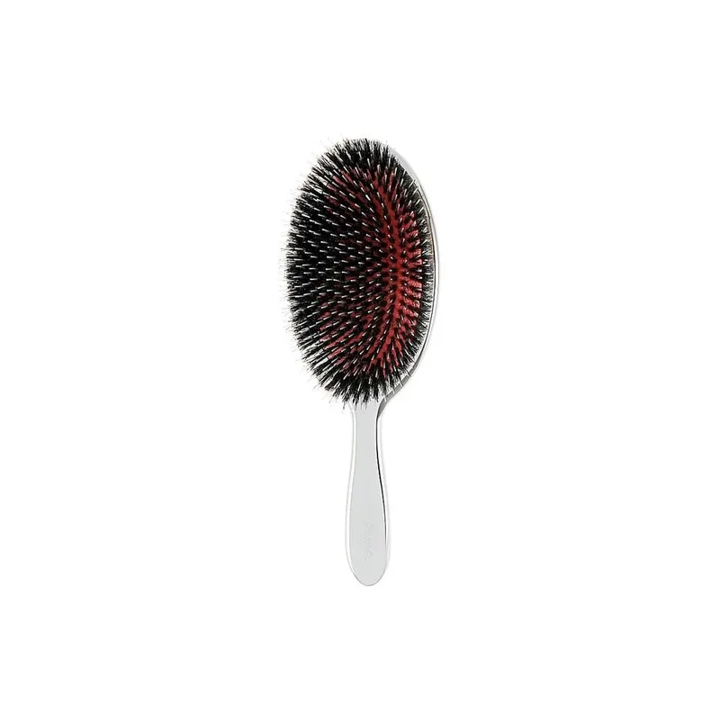 Janeke Superbrush Гребінець з натуральною щетиною кабана срібло XL