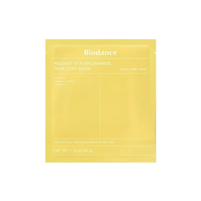 Освітлююча гідрогелева маска з ніацинамідом та ананасом - BIODANCE Radiant Vita Niacinamide Real Deep Mask, 1 шт