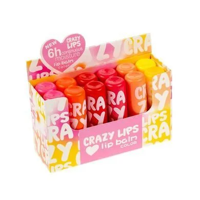 Бальзам для губ CRAZY LIPS lip balm color (12 шт. уп)