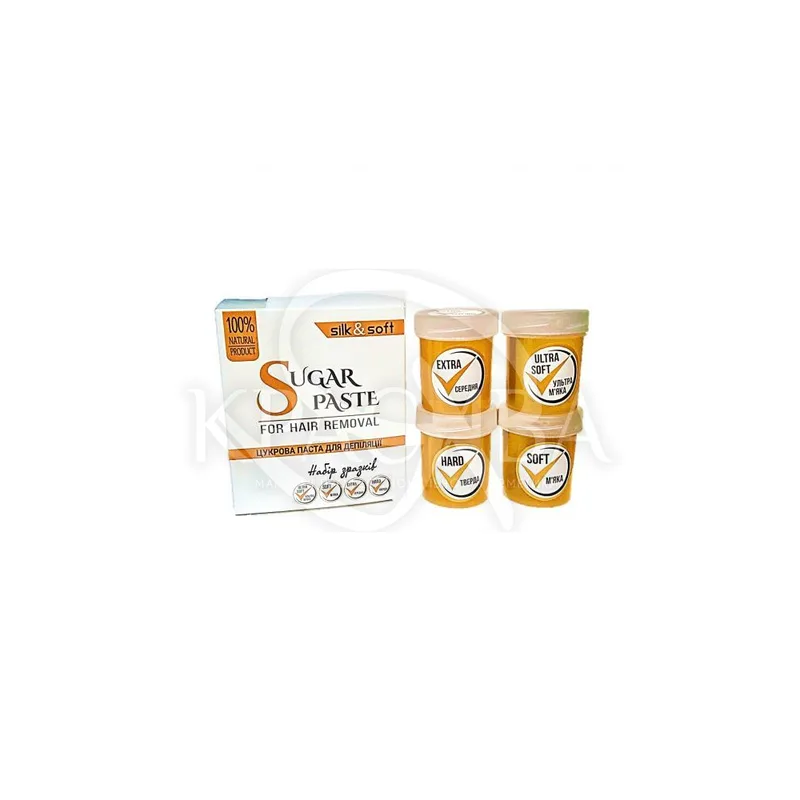 Silk&Soft 4 зразка цукрової пасти ( пробники ), 4 шт х 50 м