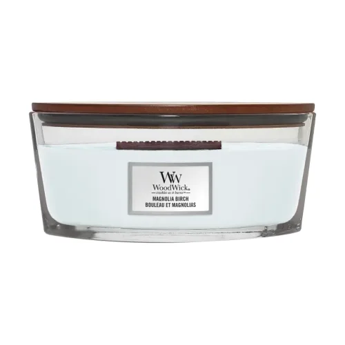 Ароматична свічка з нотами магнолії та берези WOODWICK Ellipse Magnolia Birch — вага 453 г