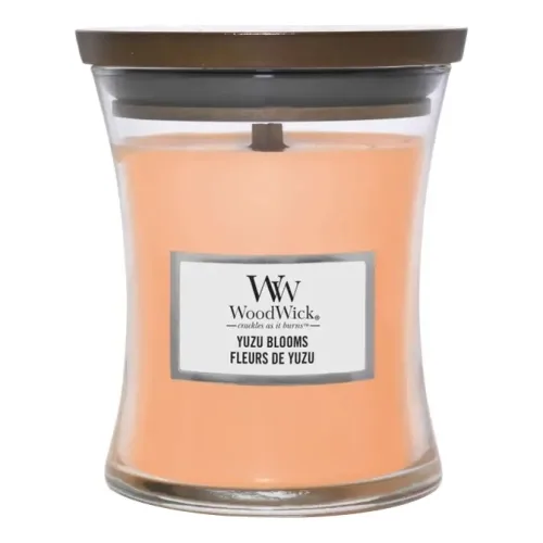 Ароматична свічка з ніжними квітковими нотами WOODWICK Medium Yuzu Blooms — вага 275 г