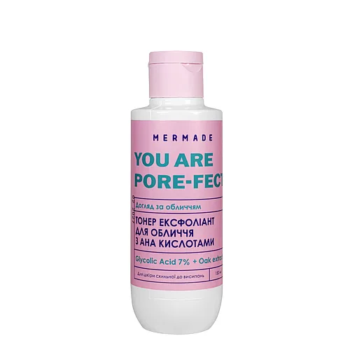 Тонер ексфоліант для обличчя з AHA-кислотами Mermade Glycolic Acid 7% & Oak Extract, 150 мл