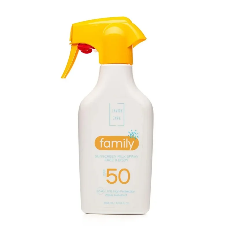 Lavish Care FAMILY SUNSCREEN MILK SPRAY FACE AND BODY SPF 50 Сонцезахисний крем-спрей для для тіла та обличчя 300 мл