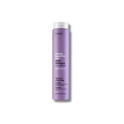 Шампунь антижовтий для сивого та освітленого волосся - Erayba ABH Silver No-Yellow Shampoo