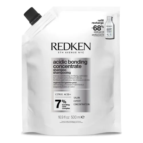 Відновлювальний шампунь для пошкодженого волосся (Змінний блок) REDKEN Acidic Bonding Concentrate Shampoo Refill — обʼєм 500 мл