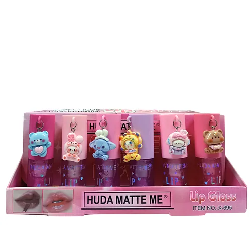 Набір блисків-тінтів для губ Huda Matte Me X-695, 6 штук