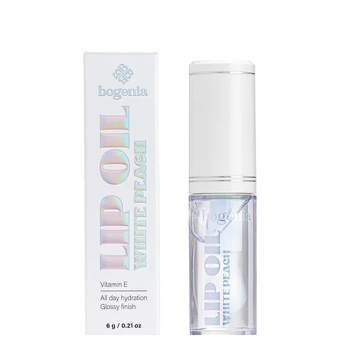 Олія-блиск для губ Bogenia Lip Oil (BG717), 001 White Peach Прозора