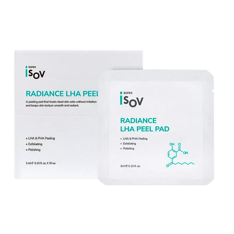 Isov Sorex Radiance LHA Peel Pad Ексфоліюючі пілінг-падси для гладкості та сяйва шкіри