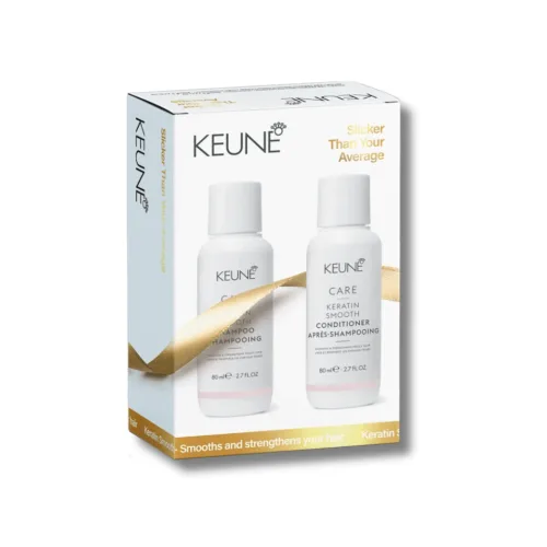 Святковий набір для волосся Кератинове випрямлення - Keune Holiday Gift Box Small Keratin Smooth Travel Size