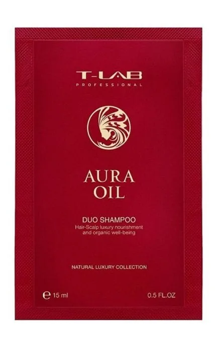 Шампунь для волосся T-LAB Professional Aura Oil Duo Shampoo відновлюючий 15 мл